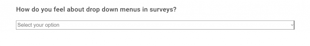 dropdown menu survey questions