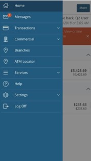 bad navigation menu mobile banking ux