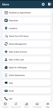too many menu options in mobile banking ui